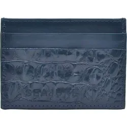 Seajure Navy Croc geprägter Leder Kartenhalter - Marine Blau - Eleganter Kartenhalter aus hochwertigem, pflanzlich gegerbtem Leder mit Krokoprägung. Ideal für die stilvolle Aufbewahrung Ihrer Karten. Nachhaltig gefertigt in Portugal für Langlebigkeit und Komfort.