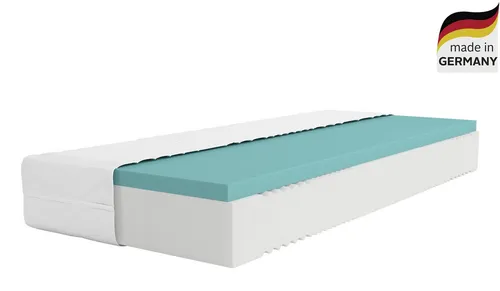 Komfortschaummatratze Lasse Premium, 90x200 cm, ergonomisch, atmungsaktiv, 28 cm hoch - Die Komfortschaummatratze "Lasse Premium" bietet dank ihres cleveren Aufbaus und des integrierten Toppers eine optimale Druckverteilung. Der waschbare Bezug ist ideal für Allergiker und sorgt für ein angenehmes Schlafklima.