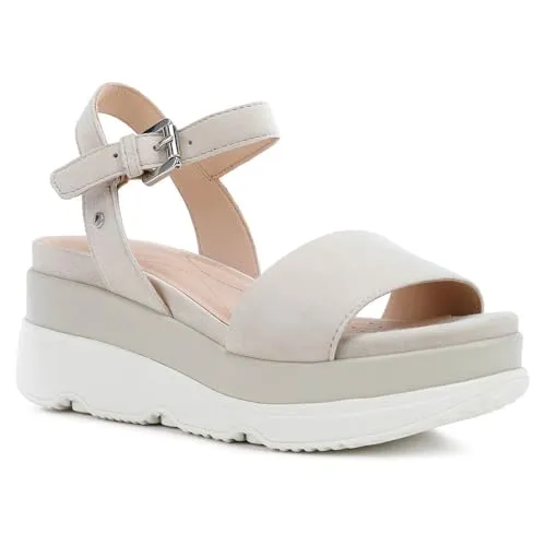 Geox Damen Sandalen Gardenia in Beige - Größe 38,5 - Stilvolle Geox Sandalen für Damen in Beige mit verstellbarem Knöchelriemen. Die atmungsaktive RespiraTM-Technologie sorgt für optimalen Tragekomfort an warmen Tagen. Ideal für jede Sommergarderobe!