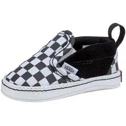 Vans IN Slip-On V Crib Lauflernschuh für Babys schwarz 16 EU - Babyschuhe mit sportlichem Design, aus hochwertigem Leder und Textil, ideal für die ersten Schritte und bequem dank elastischem Verschluss.