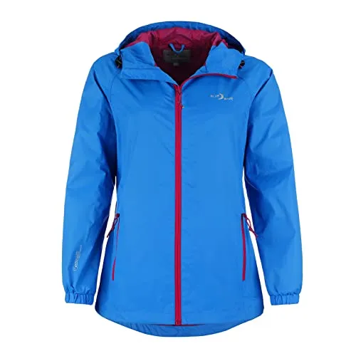 Blue Wave Damen Funktionsjacke Fabienne - Azurblau, Größe 38 - Funktionsjacke für Damen, winddicht und atmungsaktiv mit einer Wassersäule von 5000 mm. Ideal für Outdoor-Aktivitäten, schützt vor Regen und sorgt für Komfort.