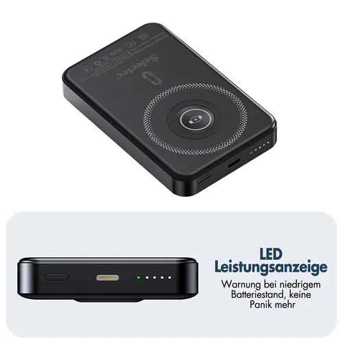 MagSwift Duo Powerbank 5000mAh für iPhone und Samsung - Powerbank mit 15W Magnetic SpeedCharge für schnelles kabelloses Laden, ideal für unterwegs – kompatibel mit iPhones und allen Wireless Charging Geräten.