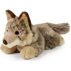 RAPPA Plüsch-Wolf liegend 20 cm – Umweltfreundlich - Entdecken Sie den charmanten liegenden Wolf von RAPPA! Mit seinem realistischen Design und 100% recycelter Füllung ist er der perfekte Spielgefährte für alle Tierliebhaber. Ideal zum Kuscheln und für Abenteuer im Wald!