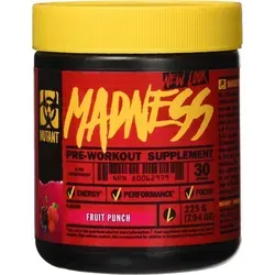 Mutant Madness Pre-Workout Booster - Fruit Punch (30 Serv.) - Nahrungsergänzungsmittel für intensives Training, mit hochdosierter Energie-Matrix für maximale Kraft und Ausdauer, ideal für Sportler, die ihre Leistung steigern möchten.
