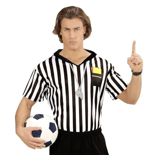 W WIDMANN MILANO Party Fashion - Kostüm Schiedsrichter, T-Shirt, Fußball, Faschingskostüm, M/L (50 - 52 DE)