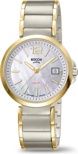 Boccia Damen Analog Quarz Uhr 3332-02 - Elegante Armbanduhr für Damen mit Titan-Armband und perlmuttfarbenem Zifferblatt, ideal für jeden Anlass. Wasserdicht bis 5 bar – perfekt für den täglichen Gebrauch.
