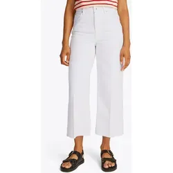 Tommy Hilfiger Weite Jeans WIDE LEG HW LOU mit Logo-Badge - Stylische weiße Jeans in WIDE LEG Schnitt mit Bügelfalten, ideal für einen lässigen Look. Hochwertiger Denim aus 100% Baumwolle, perfekt für modebewusste Frauen.