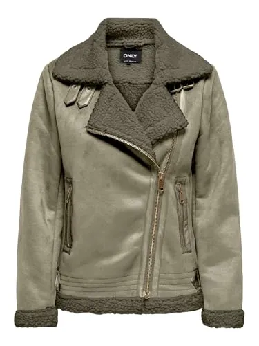 ONLY Lederimitatjacke ONLNEWDIANA AVIATOR JACKET CC OTW grün S (36) - Funktionsjacken mit pflegeleichtem Material, modischem Design und wärmendem Innenfutter – perfekt für stilvolle Looks in der Übergangszeit.