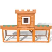 Großer Kaninchenstall Kleintierkäfig Einzelhaus - Kleintierkäfig aus hochwertigem Kiefernholz, 2 Ebenen mit rutschfester Rampe und leicht zu reinigendem Schubfach, ideal für glückliche und sichere Kaninchen.