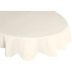 Wirth Tischdecke NEWBURY - Oval Beige 130 cm x 190 cm - Tischdecken in ovaler Form, aus hochwertiger Baumwolle und Polyester, pflegeleicht und elegant für jeden Tisch.