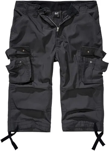 Brandit Urban Legend 3/4 Ripstop Short Schwarz S - Stylische 3/4-Shorts aus robustem Ripstop-Material mit verstellbarem Kordelzug am Beinende für optimalen Tragekomfort.