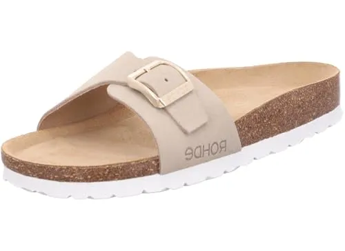 Rohde Damen Pantolette Alba 5589 – Bequeme Leder-Pantoletten mit Tieffußbett - Clogs für Damen, hochwertige Leder-Pantoletten mit weitenverstellbarer Schnalle und bequemem Tieffußbett für optimalen Tragekomfort.
