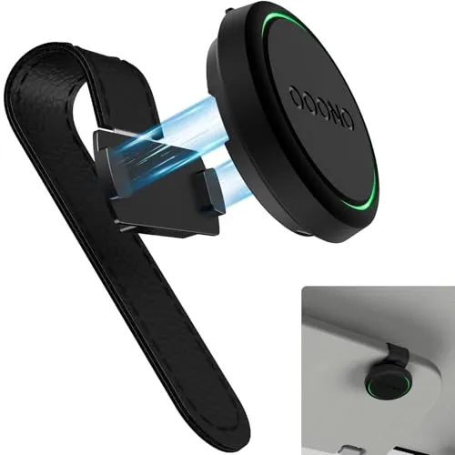 SUPMEGA Magnetische Auto-Sonnenblendenhalterung für OOONO CO-Driver NO2 - Kfz-Visier-Zubehör mit starker Magnetkraft und hochwertigem Lederclip, sorgt für sicheren Halt des OOONO NO2 Blitzerwarners, auch auf holprigen Straßen.