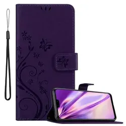 Cadorabo Hülle für Huawei Y9 2019 Schutz Hülle in Lila Schutzhülle Handy Hülle Etui Case Blumen Flower