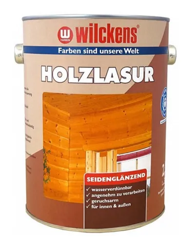 Wilckens 2,5l Holzlasur LF Teak - Hochwertiger Holzschutz für Möbel - Holzpflege für Innen und Außen, seidenglänzend mit einer Reichweite von 11-13 m² pro Liter, ideal für langlebigen Schutz und ansprechende Optik.