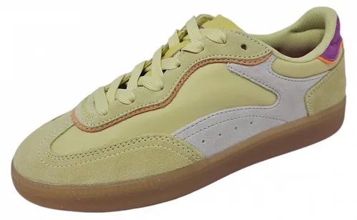 HOFF Park Mimosa Sneaker Gelb Gr. 39 - Modischer Sneaker in mimosa gelb mit flachem Absatz und hochwertigem Velourleder. Ideal für den Alltag und bequem durch den praktischen Schnürverschluss.