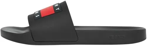 Tommy Hilfiger Pantoletten Schwarz, Größe 41 für Herren - Herren Pantoletten von Tommy Hilfiger in Schwarz, ergonomisch geformte Decksohle und rutschhemmende Laufsohle für optimalen Komfort und Sicherheit.