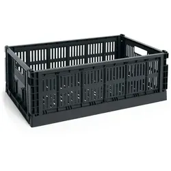 HAY - Colour Crate Korb L, 53 x 34,5 cm, charcoal, recycled