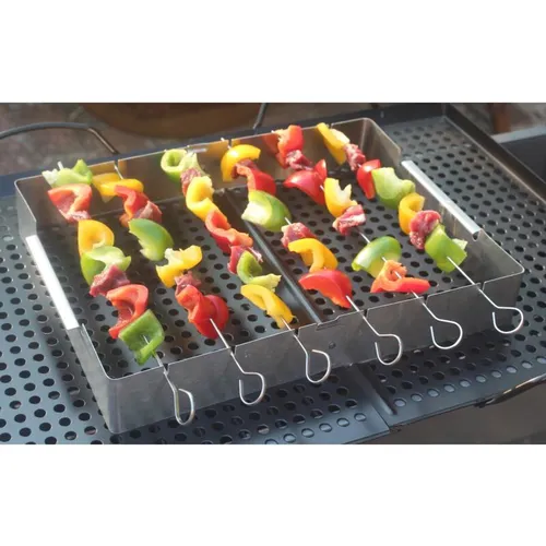 12x Schaschlik-Aufsatz Edelstahl 34x26cm Schaschlikspieße Küche Haushalt grillen