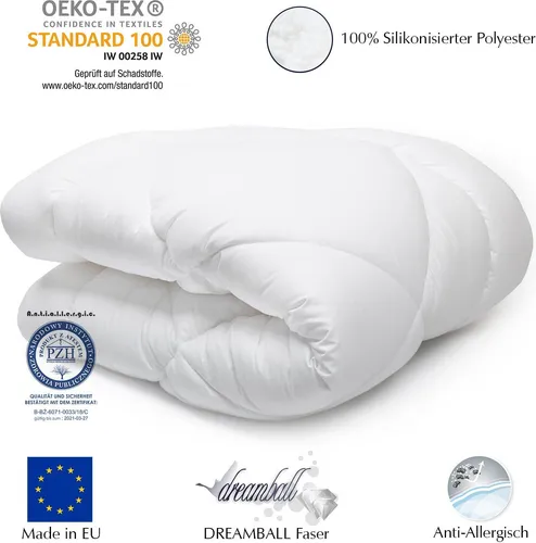 H&F Heimtextilien Winterbettdecke 155x200 - Warm und Weich - Bettdecken für Allergiker, OEKO-TEX zertifiziert und waschbar bis 95°C, ideal für kalte Wintertage mit optimaler Wärmeisolierung.