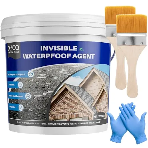 5KG Wasserdichte Dichtungsmasse – Transparente Abdichtung für Innen und Außen - Unsere transparente Dichtungsmasse härtet zu einer unsichtbaren, wasserdichten Membran aus. Ideal für Heimwerker und Profis, schützt sie zuverlässig vor Wasser und Feuchtigkeit auf verschiedenen Oberflächen.