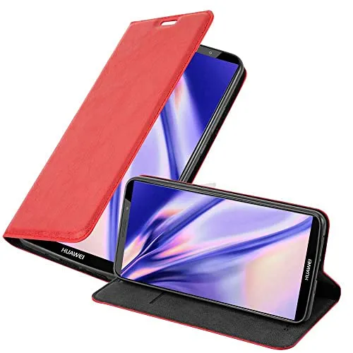Cadorabo Hülle kompatibel mit Huawei Mate 10 PRO aus Premium Kunst Leder Flip Klappbare Stoßfeste Magnetische [Standfunktion] [Kartenfächern] Cover Hülle für Huawei Mate 10 PRO Tasche in Rot