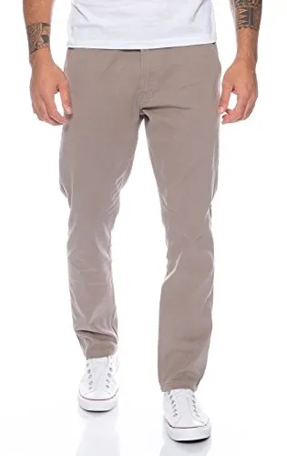Rock Creek Herren Designer Chino Hose RC-390 - Hellgrau W38 L32 - Wanderhosen in hochwertiger Qualität mit weichem Material und Regular Fit. Ideal für Freizeit und Outdoor-Aktivitäten, ausgestattet mit praktischen Taschen und lässigem 5-Pocket-Style.