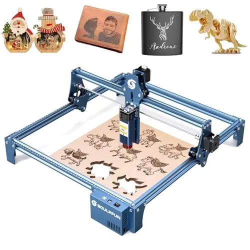 SCULPFUN 5W Laser Graviermaschine - Gravurwerkzeug mit 90W ultrafeinem Laser, ideal für präzise Gravuren auf Holz, Metall und mehr. Schnelle Montage und sicherer Betrieb dank UV-Schutz.