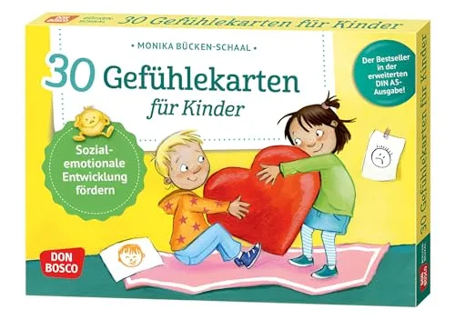Gefühlekarten für Kinder: Emotionen verstehen und ausdrücken - Gesundheits- & Medikamentenratgeber: 30 Bildkarten zur Förderung der sozial-emotionalen Entwicklung, helfen Kindern, Empathie zu lernen und innere Balance zu finden.
