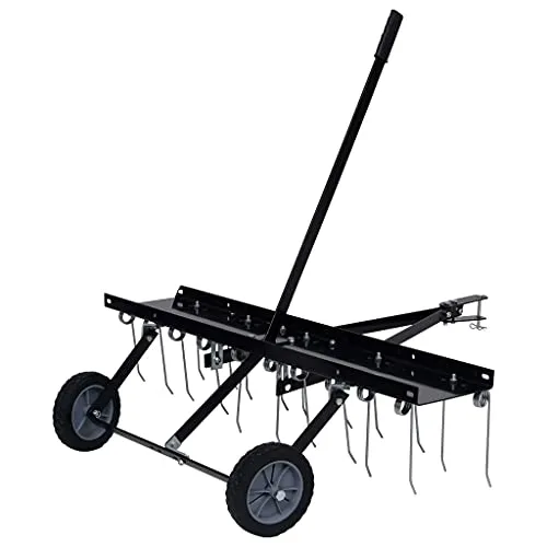 vidaXL Vertikutierer für Aufsitzmäher 20 Zähne Entmooser Rasenkamm Rasentraktor ATV Rasen Rasenlüfter Rasenstriegel 100cm Stahl 14kg