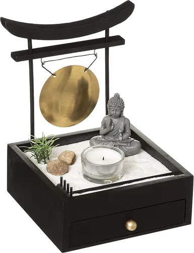 Atmosphera Jardin Zengarten mit Schublade,Schwarz mit Gong,Neu