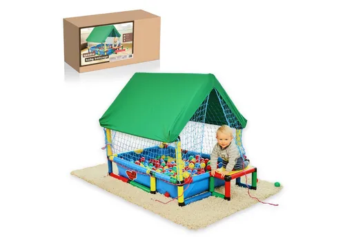 Quadro Baby Ballcage für Pool S – Sicheres Bällebad mit Überdachung - Baby Ballcage für Pool S verwandelt ihn in ein sicheres Bällebad oder eine Sandkiste. Mit stabilem Dach und Netz für Schatten und Sicherheit – ideal für drinnen und draußen.
