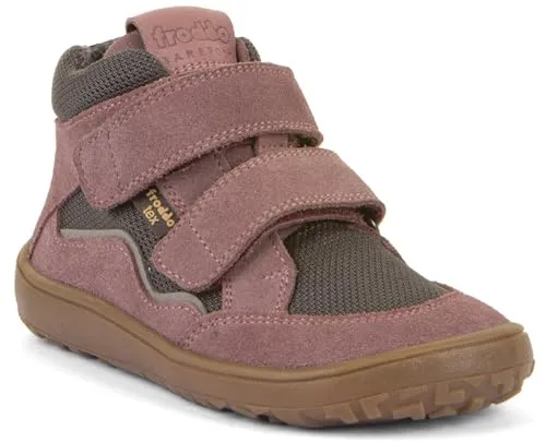 Froddo Barefoot Tex Autumn Grey/Pink Größe EU 25 - Knöchelhohe Ankle Boots - Sneaker mit angenehmem Barfußgefühl, wasserdicht und flexibler Laufsohle – perfekt für stilvolle Kinderfüße.