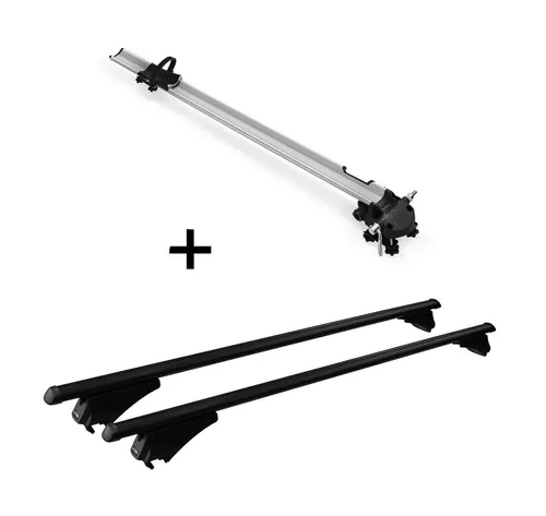 Fahrradträger Bike Pro + Relingträger Tiger Alu XL kompatibel mit für Mitsubishi Outlander PHEV ab 14