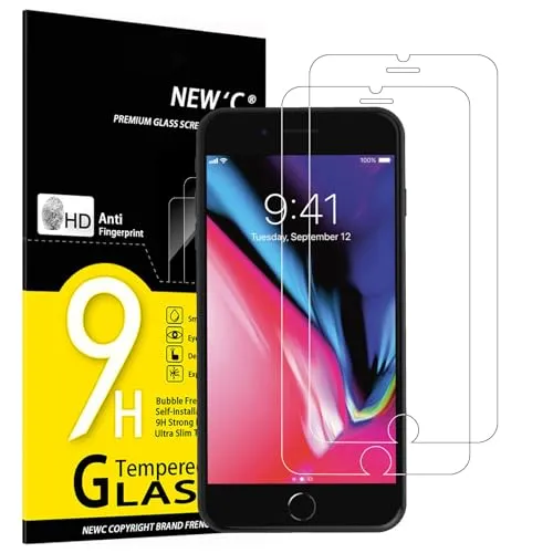 NEW'C 2 Stück für iPhone 7 Plus, iPhone 8 Plus für Panzerglas, Frei von Kratzern, 9H Härte, HD Displayschutzfolie, 0.33mm Ultra-klar, Ultrabeständig