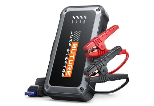 Buture Auto Starthilfe Powerbank 4000A 12V - Leistungsstarke Starthilfe Powerbank mit 4000A für Benzin- und Dieselmotoren bis 9,0L bzw. 8,5L. Ideal für den Einsatz bei Temperaturen von -20°C bis 60°C. Integrierte 16800mAh Powerbank zum Laden mobiler Geräte.