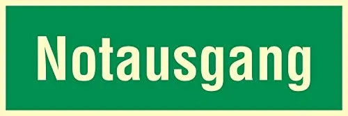 Notausgang Fluchtwegschild Rettungswegschild Aufkleber Nachleuchtend ASR A1.3