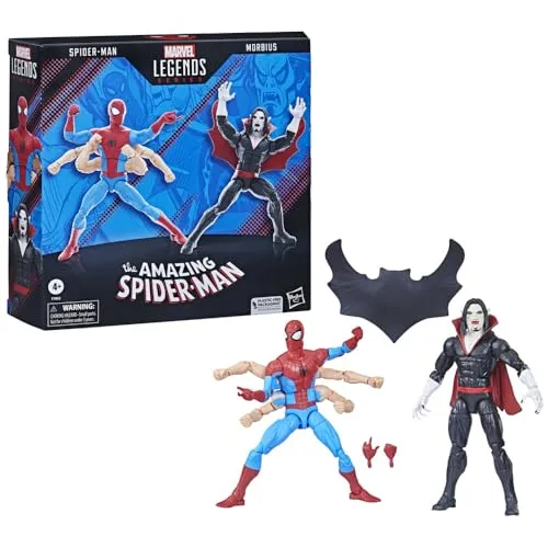 The Amazing Spider-Man Marvel Legends Pack - Spider-Man & Morbius Figurines - Zubehör für PC VR, detailreiche 15 cm Figuren von Spider-Man und Morbius für ein aufregendes Spielerlebnis.