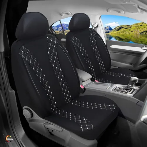 BREMER SITZBEZÜGE für Mitsubishi Eclipse Cross (ab 2018) - 2-teiliges Set aus strapazierfähigem Mikrofaser-Velours und Lakoste-Gewebe. Einfache Montage, rutschfest und passend für Sitzheizung – idealer Schutz für Ihre Autositze.