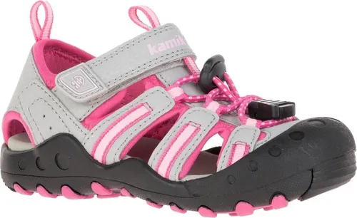 Kamik Kinder Crab Sandale, Grau (Grey Pink GPI), 39 EU - Wanderschuhe mit wasserabweisendem Obermaterial und verstellbarem Klettverschluss für perfekten Halt, ideal für Abenteuer im Freien.