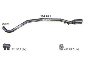 ERNST Abgasrohr hinten für VAG 1S0253681G - Auspuffanlagen & Zubehör, hochwertiges Abgasrohr mit Endrohrblende für VW UP! und Skoda Citigo, ideal für optimale Abgasführung und Leistung