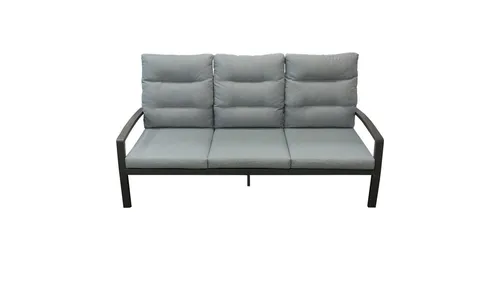 BONDINO Outdoor Gartenlounge-Set 3-Sitzer - Komfortables Gartensofa in Grau, ideal für entspannte Stunden im Freien. Robuste Materialien sorgen für Langlebigkeit und Stil in Ihrem Garten.