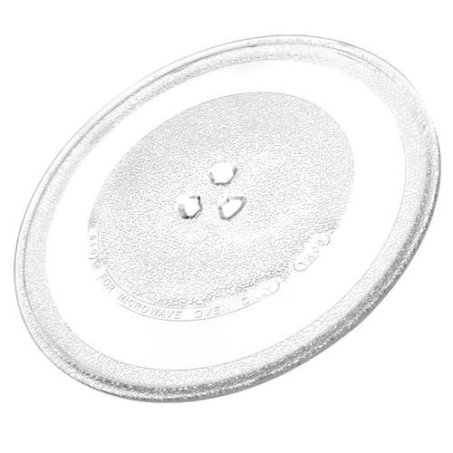 Universal-Mikrowelle Glas 255mm Drehteller - Ersatzglas für Mikrowellen, 255mm Durchmesser, mit sicherem Sitz dank 3 kleinen Pips und Vertiefungen – ideal für eine optimale Wärmeverteilung beim Kochen.
