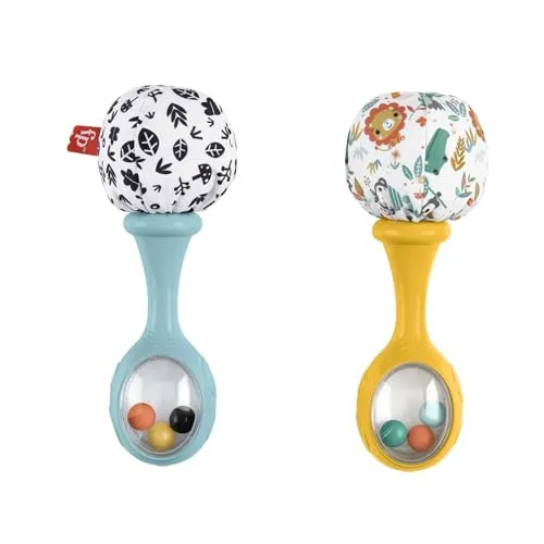 Fisher-Price Babys Rumba-Rasseln, Rasseln für Kinder sensorische Spielzeuge für Neugeborene ab 3 Monaten, HMF34
