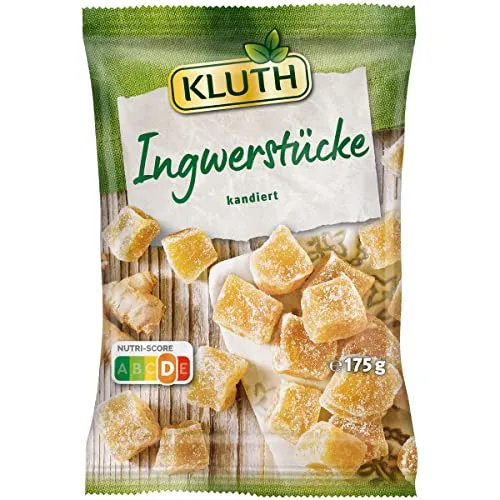 Kluth Ingwerstücke kandiert und gezuckert Premium Snack 175g