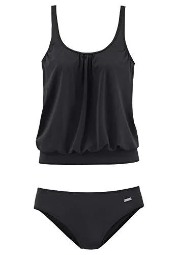 Lascana Damen Oversize-Tankini - Tankini-Oberteile für Damen, in neuer Oversize-Form mit verstellbaren Trägern und Miederverstärkung, ideal für Größen bis D-Cup.