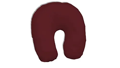Dukal | Bezug für Nackenhörnchen | 45 x 12 cm | aus hochwertigem DOPPEL-Jersey | 100% Baumwolle | Farbe: Burgund