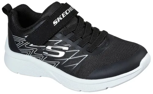 Skechers Jungen Microspec Texlor Sneaker, Schwarz, 33 EU - Sneaker mit leichtem Synthetik-Obermaterial, Slip-on Design und flexibler Gummisohle – ideal für aktives Spielen und Komfort den ganzen Tag.