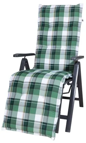 Kettler Relaxliege Milano Auflage 2397 - Hochwertige Kettler Auflage für Relaxliegen in grün-weiß kariert, 169x49x6 cm, sorgt für optimalen Komfort und eine stilvolle Gestaltung Ihres Außenbereichs. Ideal für entspannte Stunden im Freien.