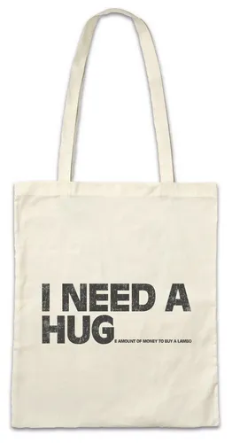 Urban Backwoods I Need A Hug To Buy A Lambo, Stofftasche, Farbe: Beige